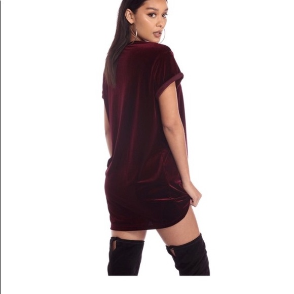 Burgundy velvet tunic - Picture 3 of 4
